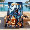 Custom Name Halloween Night Stylish Digital Printing Beach Towel Quick‑Drying Absorbent Blanket for Beach Pool Gym Travel