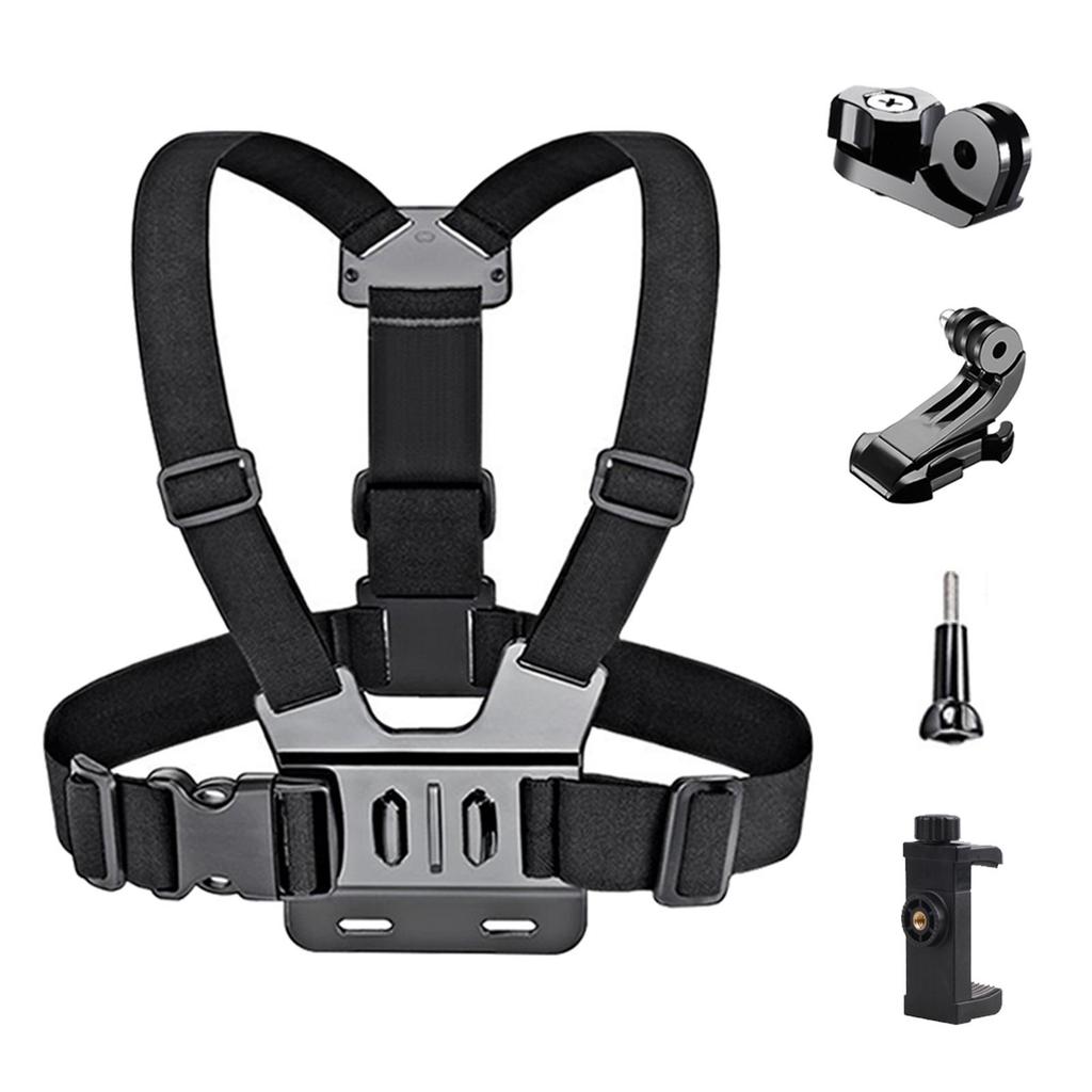 GoPro & DJI Osmo Camera Sports Accessories: Chest and Shoulder Strap 5-Piece Set.