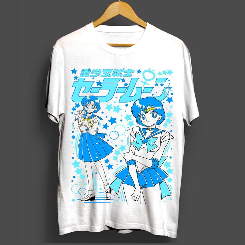 Anime Giapponese Sailor Moon Oversize Giapponese Retro Vintage T-shirt Corta T-shirt Oversize Abbigliamento Unisex Cotone Morbido