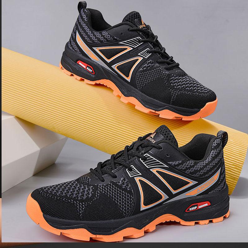 Men's Hiking Shoes Big Size Wear-resistant Outdoor Lace Up Sports Shoes Thick Soled Lace Up Fashionable New Casual Shoes for Men