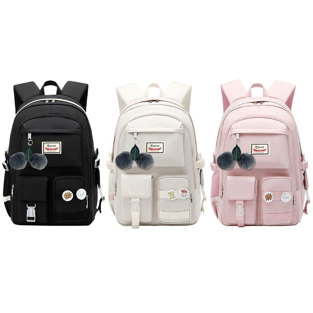 Nylon School Backpack Waterproof Large Capacity Girls School Bag