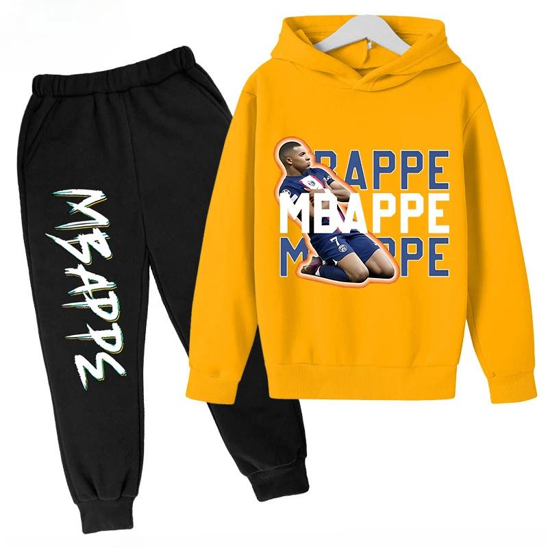 

Spring and Autumn Mbappe Printed Children s Hoodie Set Sweatshirt Pants Sportswear 2-piece Set for Boys and Girls Kids Clothes 110