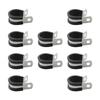 10pcs Stainless Steel Rubber Lined P Hose Pipe Clamps Cable Mounting Clips Wire