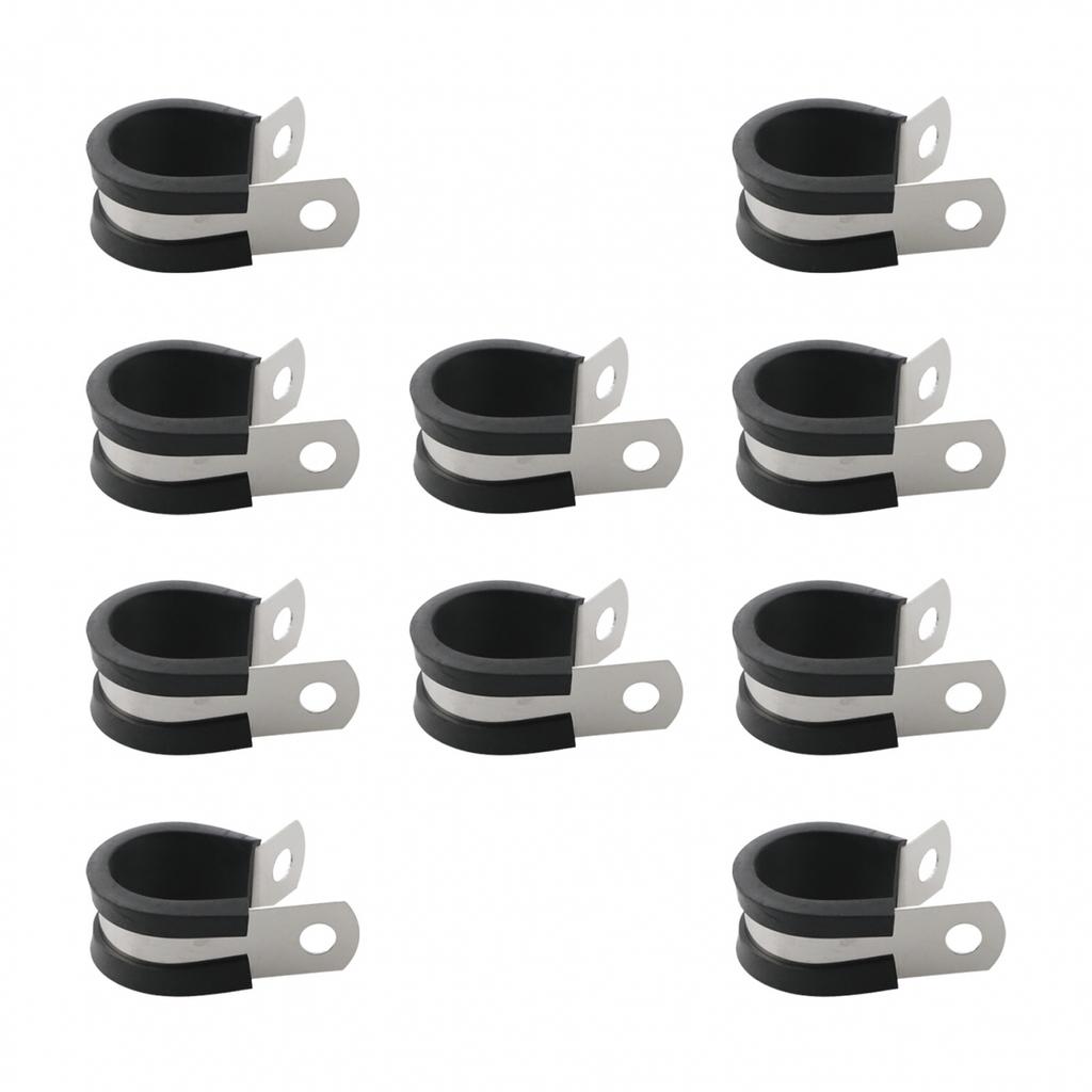 10 stücke Edelstahl Gummi Ausgekleidet P Schlauch Rohr Klemmen Kabel Montage Clips Draht