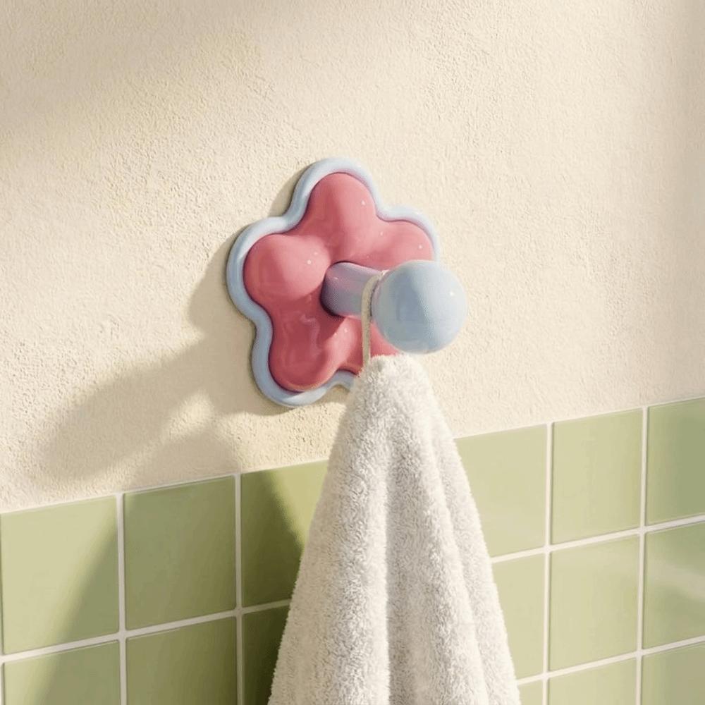 6PCS/SET Plastic No-drill Hook Stable Support Storage Hook Durable Wall Hook Toilet