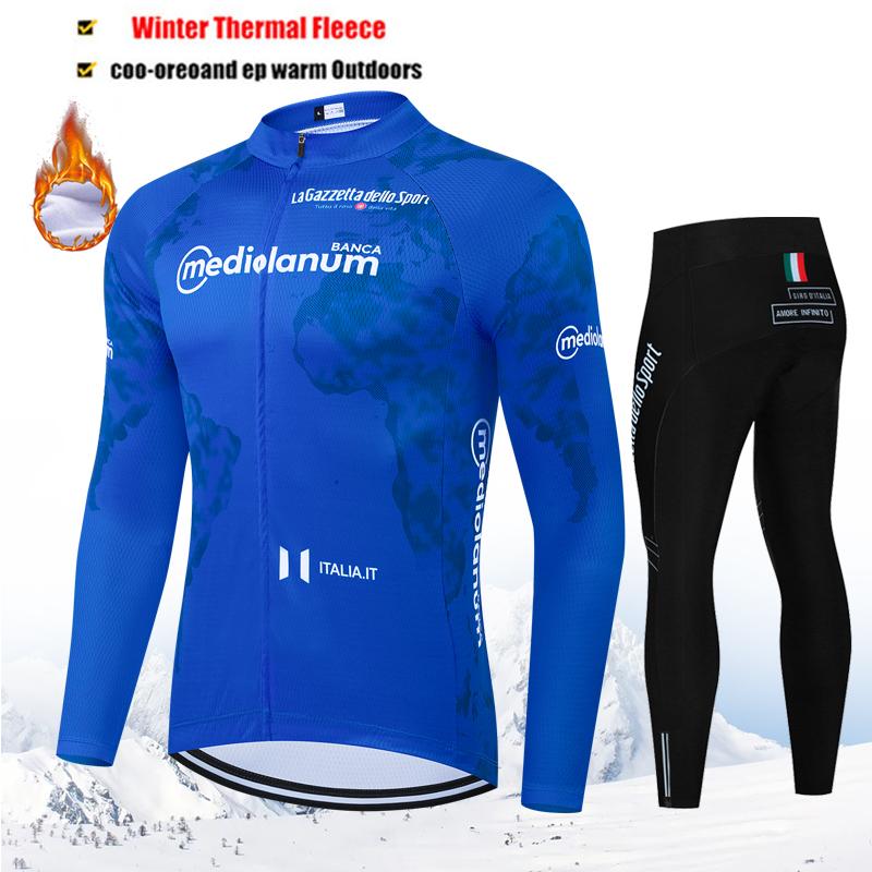 2026 Tour De Giro D'ITALIA Winter Thermal Fleece Cycling Jersey Set Long Sleeve Cycling Clothing MTB Bike Clothes Cycling Suit