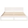White Bed Frame with Headboard 180 x 200 cm Solid Pine Wood