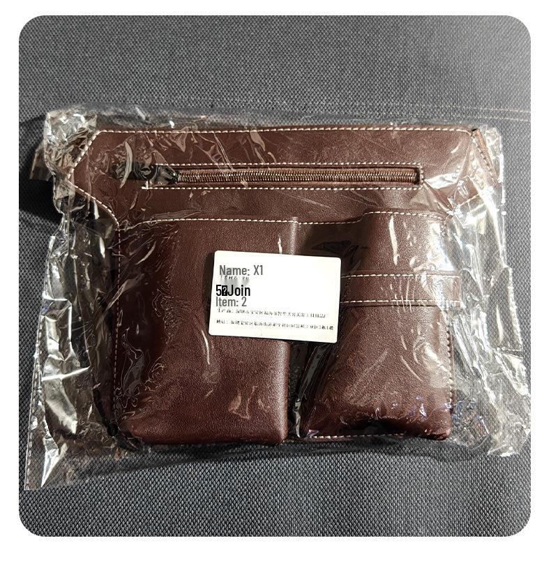 Leather Barber Crossbody & Waist Tool Bag for Scissors and Hairdressing Supplies