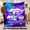Custom Name Jude Bellingham Flannel Throw Blanket Personalized Text Soft Blanket Bed Sofa Gift