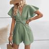 Women's Comfortable Casual Jumpsuit Short Sleeve Top Sweater Jumpsuit Shorts