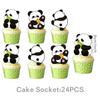 Bamboo Panda Theme Birthday Party Tableware Set: Disposable Tablecloth, Plates, Napkins, Cups, and Pull Flags