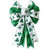 St. Patrick's Day Wreath Bow St. Patrick 's Day Decorations Shamrock Clover Green Bow Wreath Bow Holiday Bows for Front Door Wreath Decorations Tree