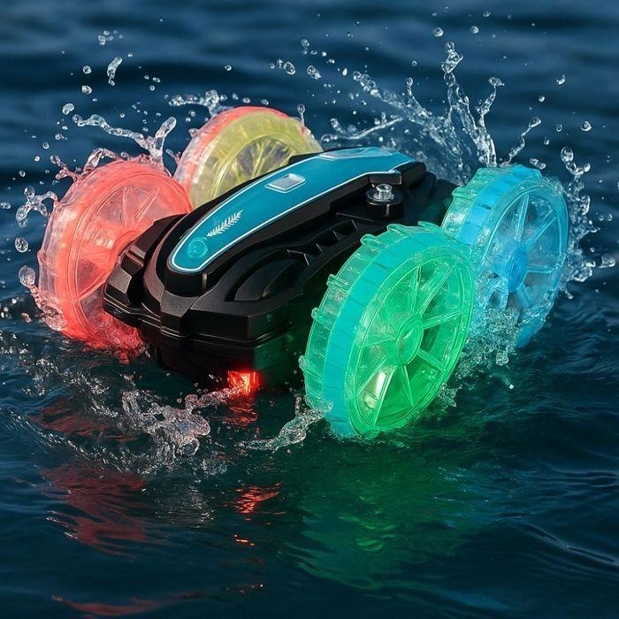 Amphibious Remote Control Car - SHOP-STORY - Amphicar - 4 Floating Wheels - Integrated LEDs - Waterproof Chassis