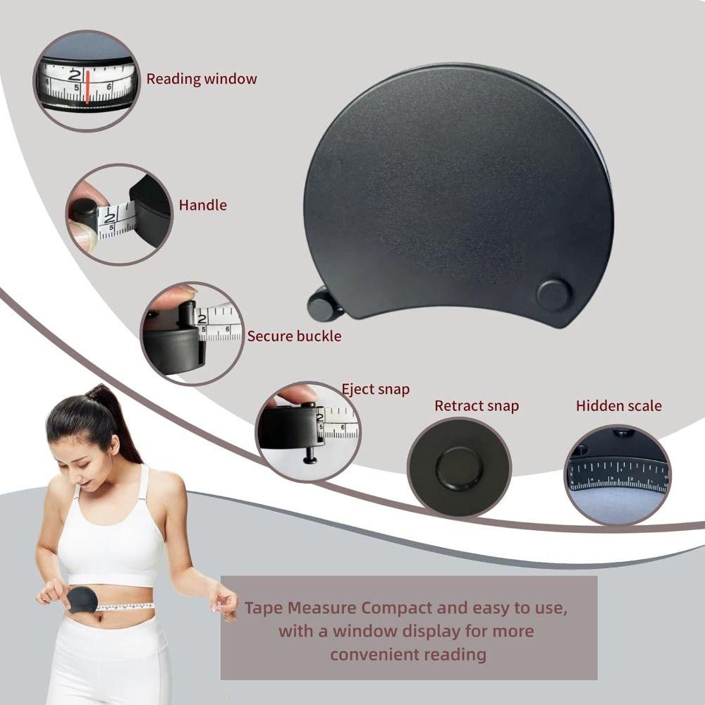 Retractable Window Reading Soft Tape Measure with Locking Pin Measurement Sewing Ruler