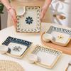 Dumpling Plate with Vinegar Dish Household Ceramic Plate Breakfast Compartment Plate High-Grade Dumpling