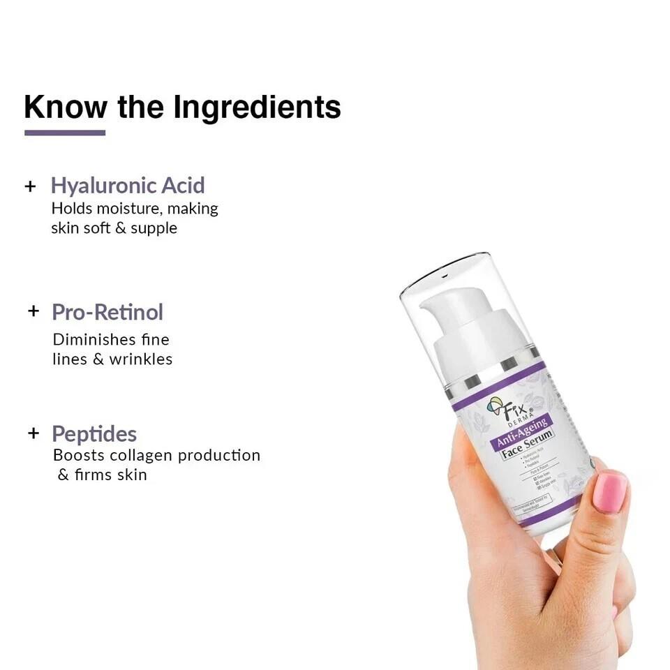 Fixderma Hyaluronic Acid Serum for Anti Ageing with Retinol Serum for Face- 15ml
