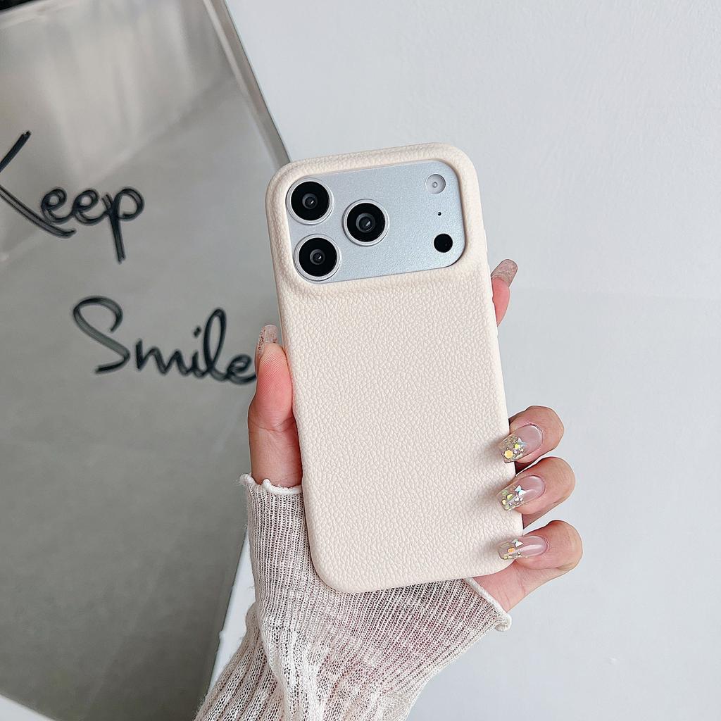 Premium-looking Phone Case for IPhone 17, Solid Color Leather Texture, Apple 16 Phone Case, 13/12 Soft Case