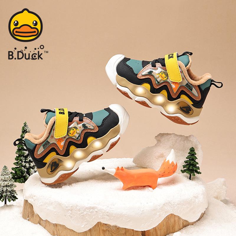 Gelbe Ente Leuchtende Schuhe - Winter 2025 Weiche Sohle, Mit Fleece Gefüttert, Doppelt Baumwolle Sportschuhe für Jungen & Mädchen