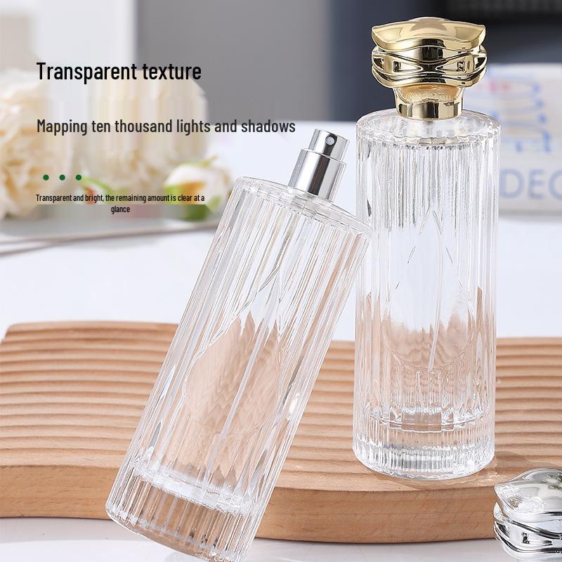 150ml Transparent Square Glass Perfume Bottle - Refillable and Portable Cosmetic Container