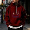 Men's Halloween Print Pullover Hoodie for Holiday Party and Cold