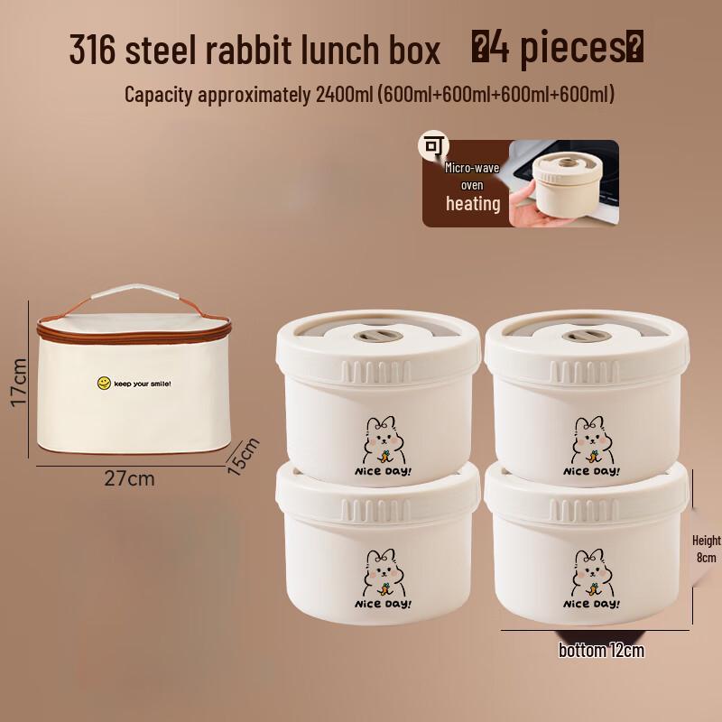 Cartoon Rabbit 316 Stainless Steel Insulated Lunch Box