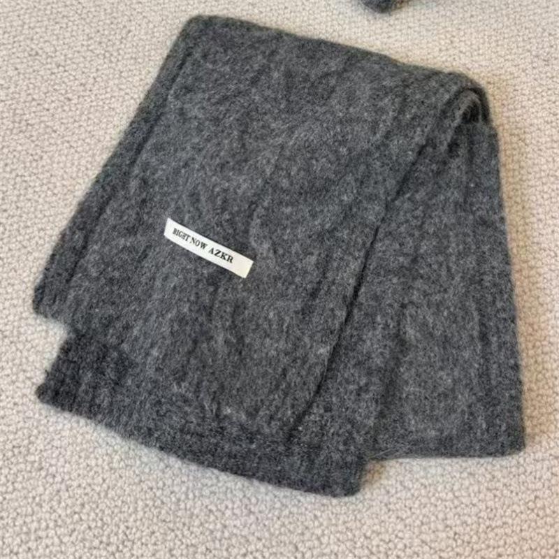 Wool Knitted Scarf Hat Men's and Women's Scarf Soft and Versatile Woolen Scarf for Couples