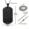 Dog Tag Military Tag Necklace Titanium Steel Blank Military Tag Pendant Necklace For Halloween Party Favors Christmas gift