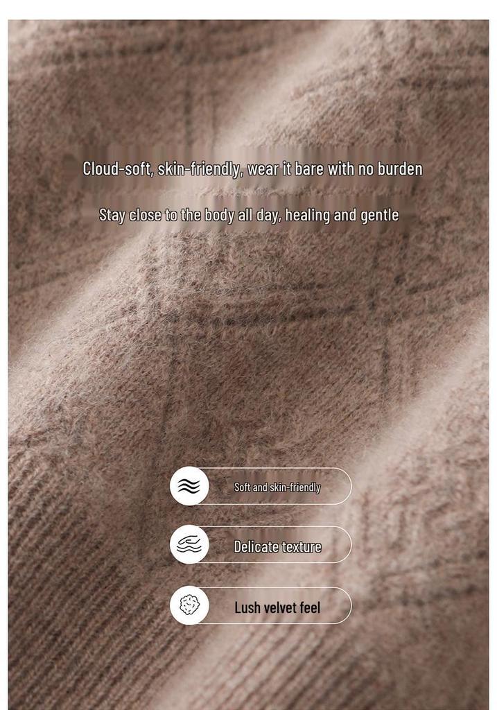 Versatile Slimming Women's Cashmere Button-Up Sweater - Soft, Skin-Friendly Loose Knit Top.