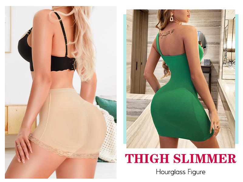 Body Shaping Sports Shorts with Butt Pads & Lace Trim