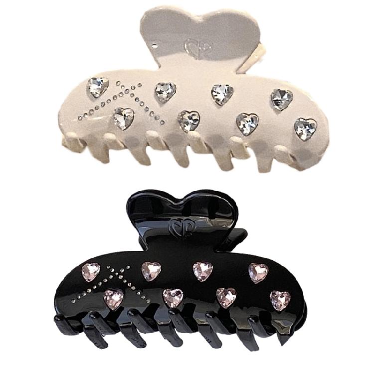 Cute Sweet Girls Heart Crystal Heart Hair Clip Sparkling Fairy Hair Clip
