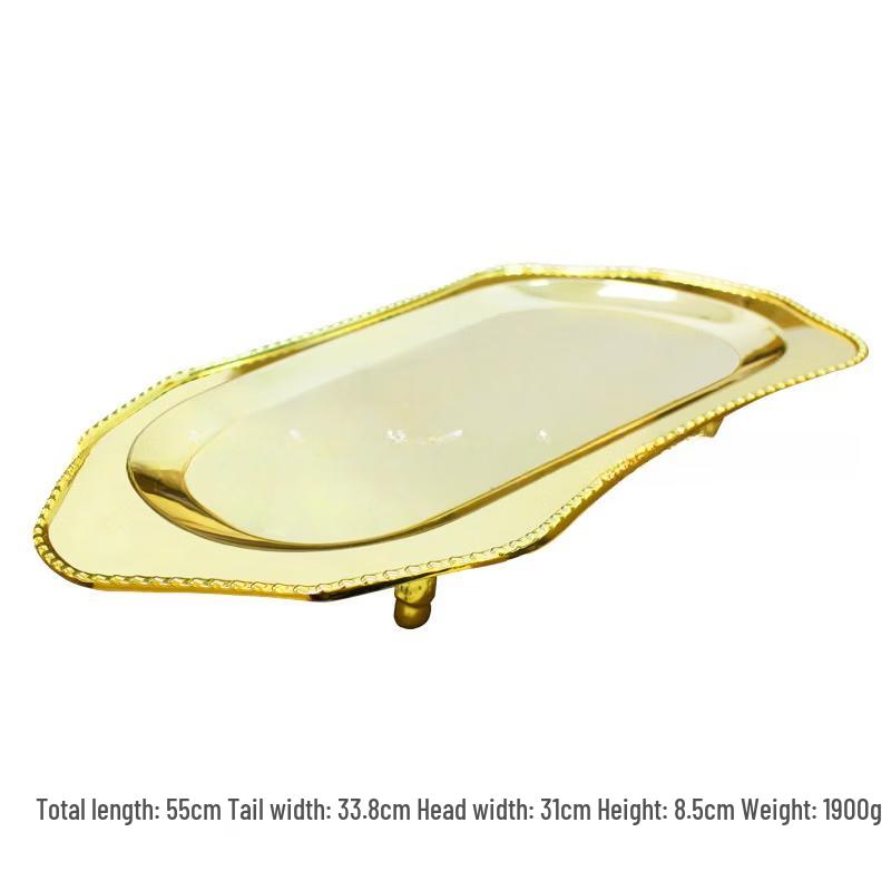 

Golden Thickened Stainless Steel Roast Pig & Sashimi Platter
