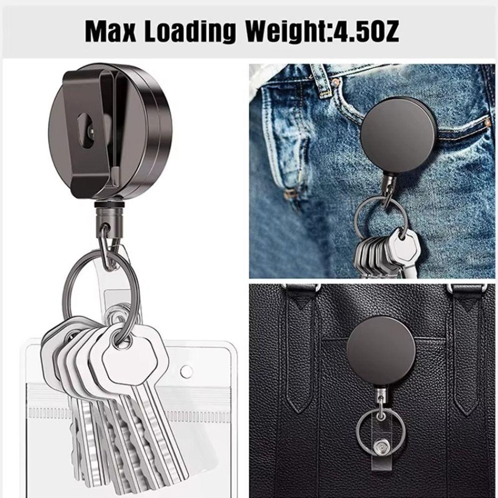 Retractable Pull Reel Carabiner Anti Lost Badge Reel Clip Anti-lost Keychain  Key Management