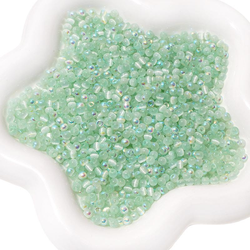 10g Aurora Cat Eye Glass Seed Beads: High-Quality DIY Beading Accessories for Handmade Bracelets