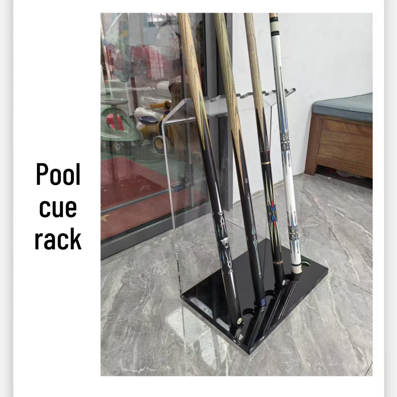 Акриловая стойка и держатель для бильярдных киев - Полка для хранения бильярдных киев Black, 40x26x50, Holds 8 cues
