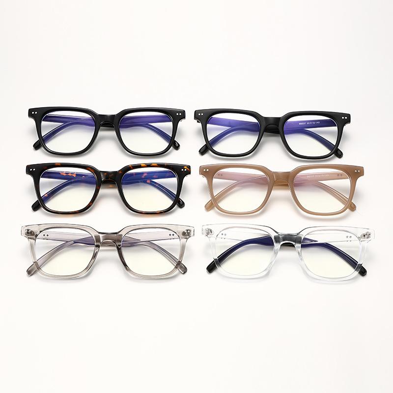 66037 Trend Rice Nail Square Frame Anti-Blue Light Flat Glasses 5 Personalized Plain And Thin Glasses