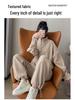 Women's 2024 Double-Sided Fleece Tracksuit: Cozy Yoga Jacket & Casual Warm Pants for Autumn/Winter Fitness.