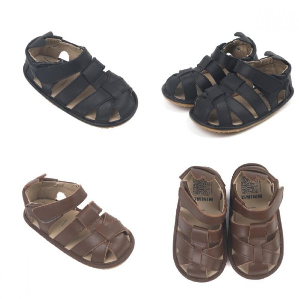 Miniwiz Baby Walking Leather Sandal Mzkcf2tssa11 blacks/120