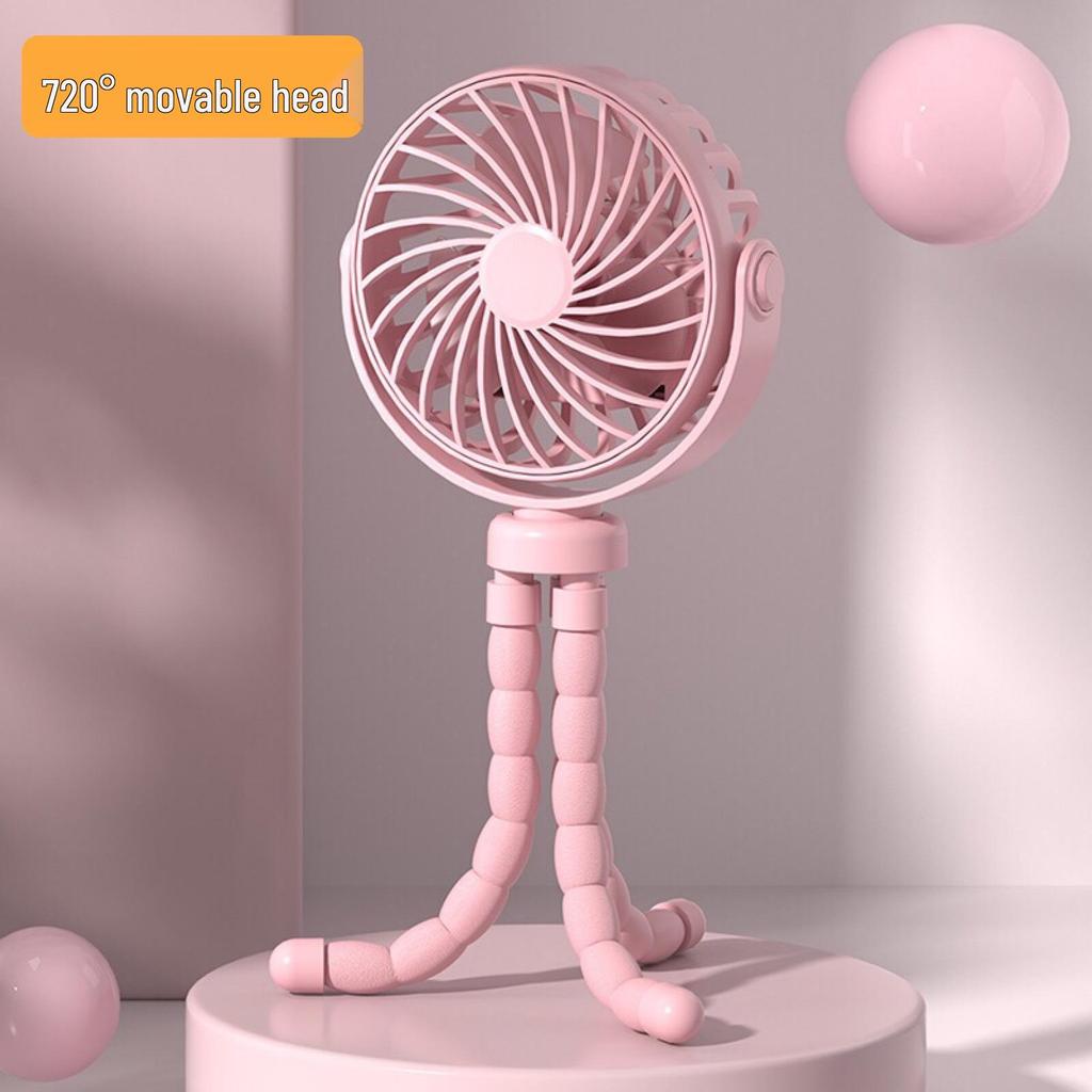 Cross-border Octopus Handheld Mini Stroller Fan with Night Light, USB Rechargeable, Multifunctional.