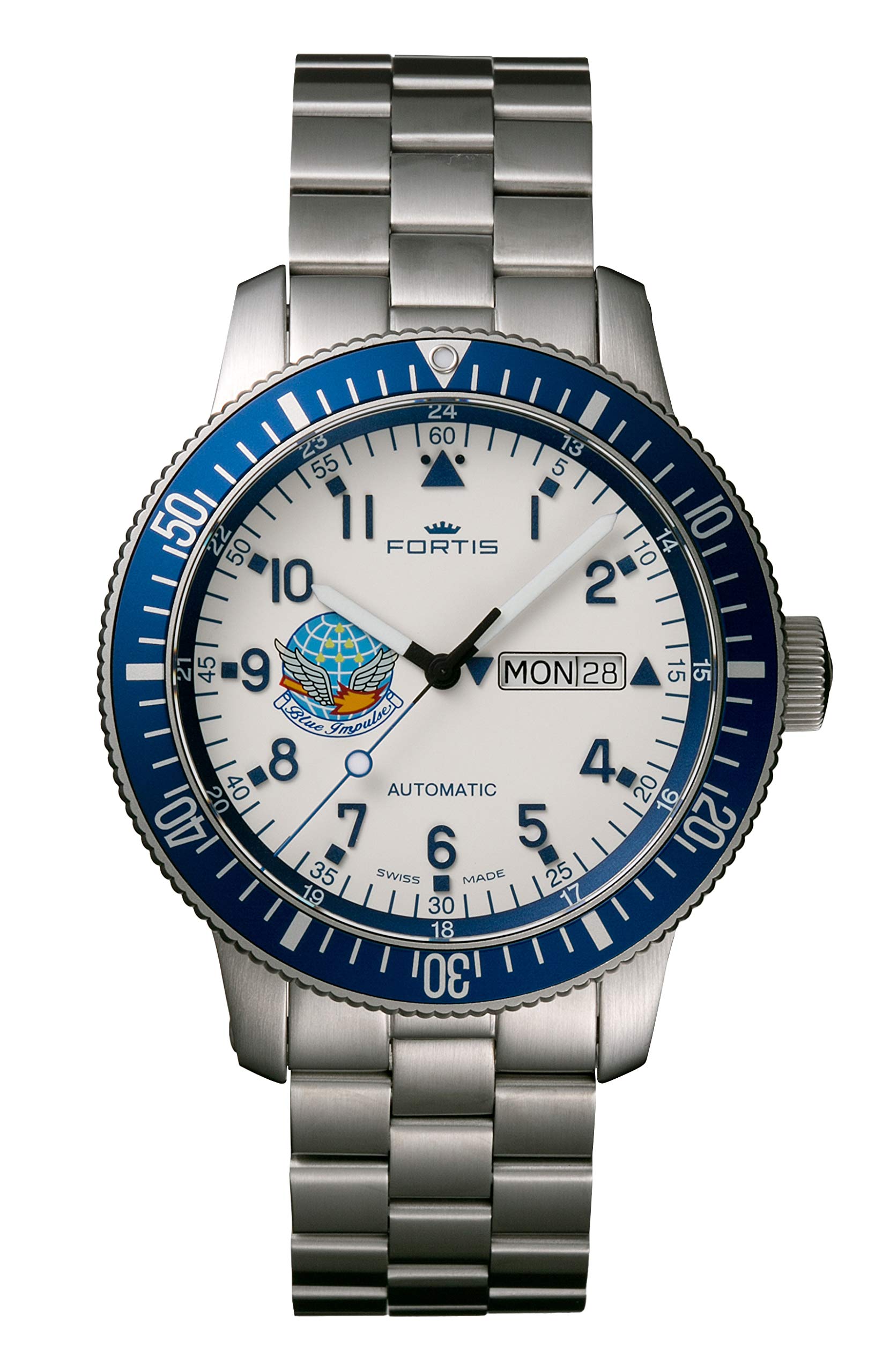 

Fortis Official Cosmo Note Day Date 647 Blue Impulse Japan Limited 50 Pieces Manufacturer Warranty 2 Years [Genuine] B-42 647.10.11M.BI