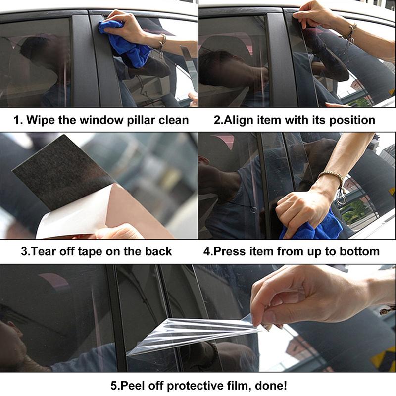For BMW X5 E53 2000 2001 2002 2003 2004 2005 2006 Car Window Door Column B Pillar Glossy Black PC Sticker.