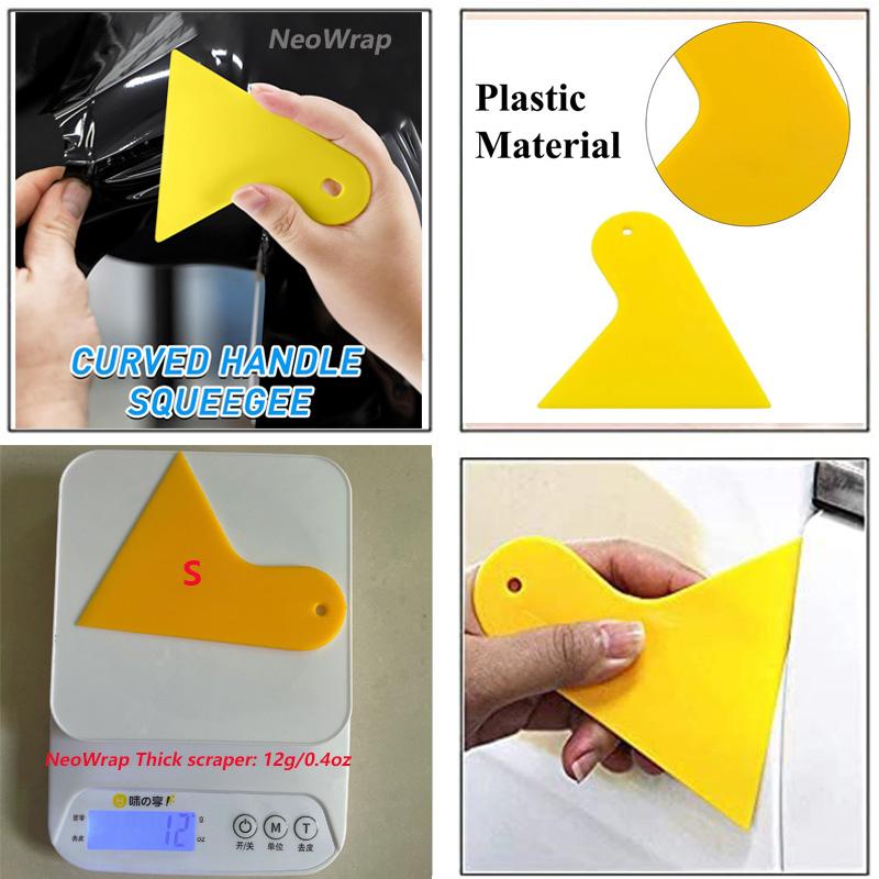 Car Window Film Squeegee Yellow Thick Plastic Triangle Tip Scraper for Vinyl Wrap Sticker Auto Window Tint Film Install Tool