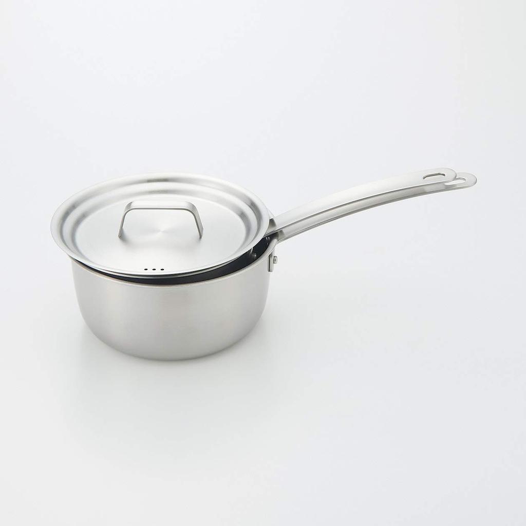 MUJI Stainless Steel Lid Compatible with 16-18cm Diameter Pots Approx. 20cm Diameter