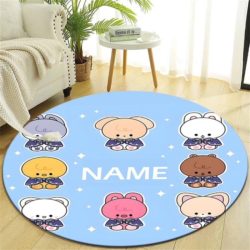 Personalized K-Kpop Team Round Chair Office Rug - Perfect for Mat, Office Chair & More - Ideal Gift for Birthdays and Holidays