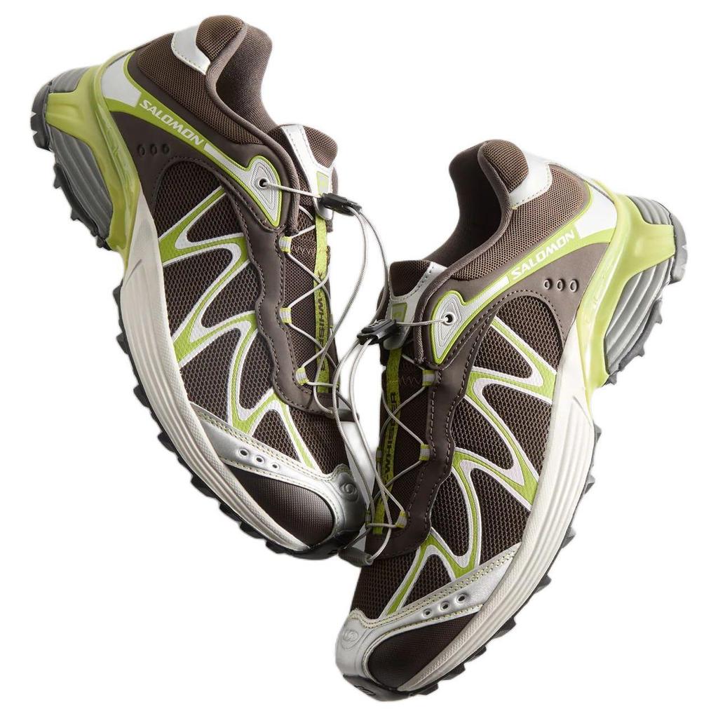 Kith X Salomon Xt-Whisper Sapatos de Corrida Confortáveis de Cano Baixo Tênis Unissex Marrom Verde 479049