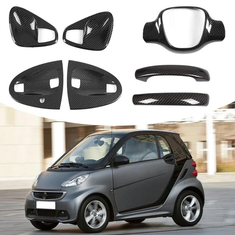 Exterior Interior Decor Sticker Door Handle Steering Wheel Gear Panel Cover Trim For Mercedes Benz Smart Fortwo 451 2009-2015