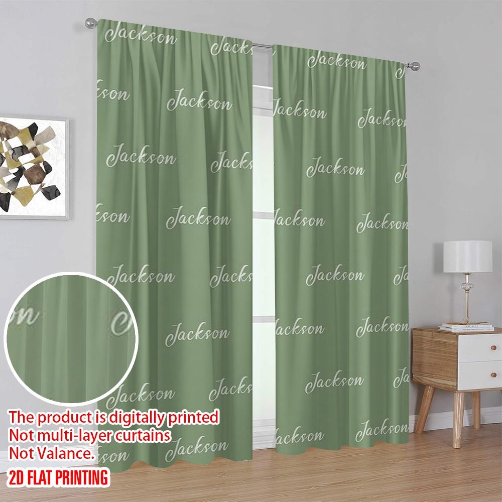 2pcs,2D plane printing Curtains Jackson Tapestry Polyester (without rod) Decorations For Home for Room, Kitchen, Study, Bedroom,