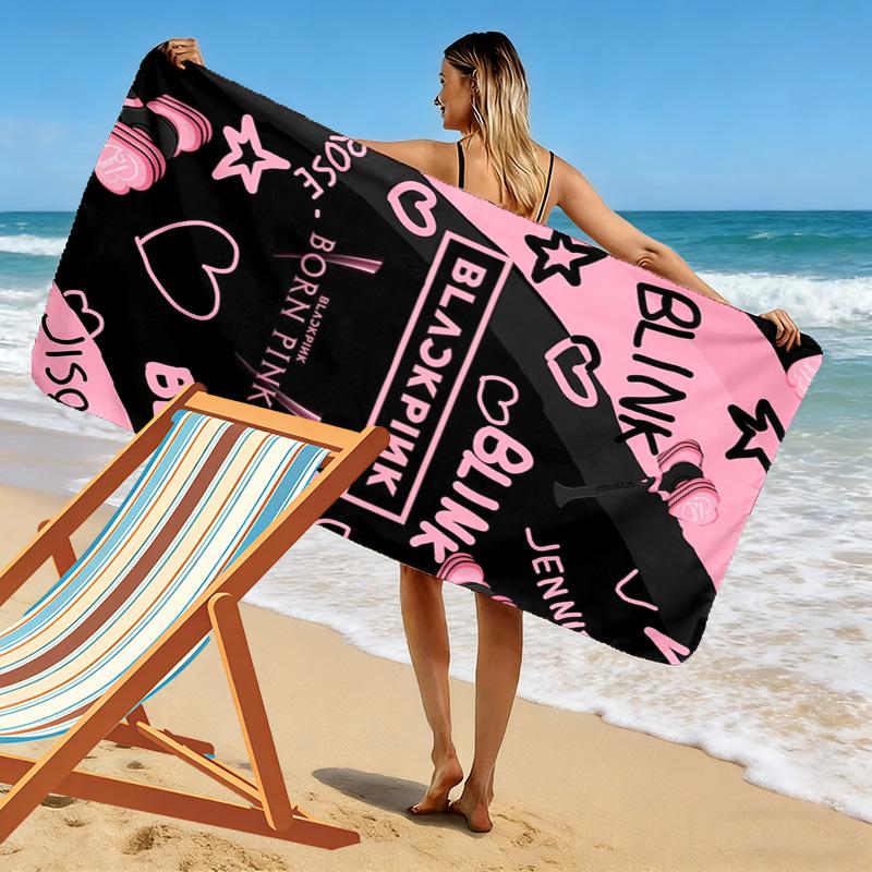 blackpink Print Beach Towel, Large Soft Quick Dry Towel for Beach Camping Swimming