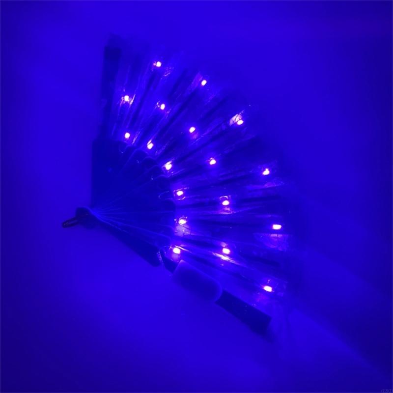 62KD Glowing Lace Rose Fan Lighting Up In DarkNights Party Luminous LED Fan For Girl
