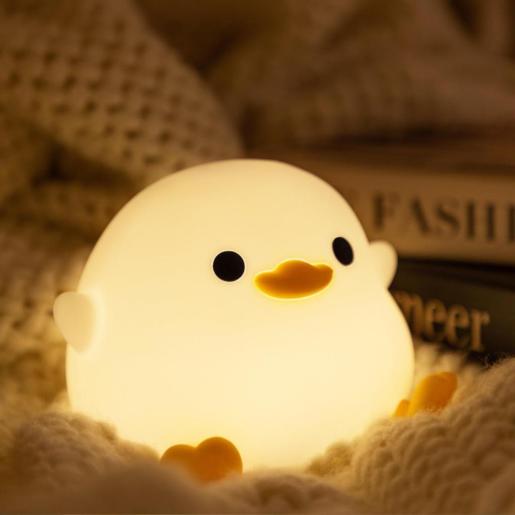 Duck Night Light, Cute Duck Gift for Girls, Duck Lamp Gift for Girls, Bedside Lamp for Nursery, ABS+SIL Touch Control, Portable, Rechargeable,