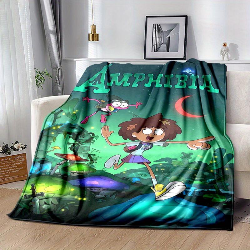 1pc,Amphibia: Magical Mushroom Garden Adventure Home Decor, Couch Blanket, Outdoor, Gift Idea, Bedroom, Living Room, Travel, Camping, Car Use